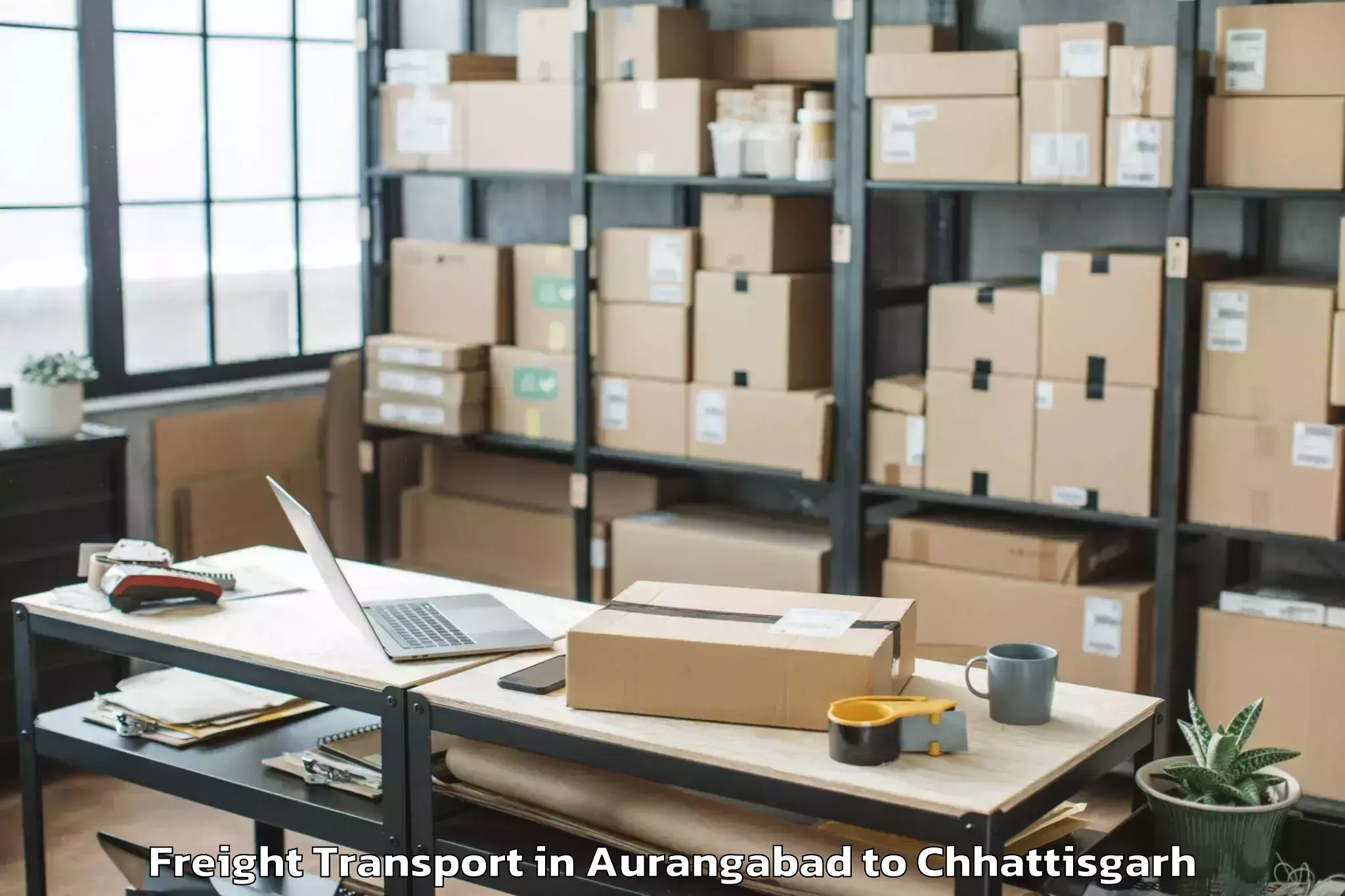 Leading Aurangabad to Malkharoda Freight Transport Provider